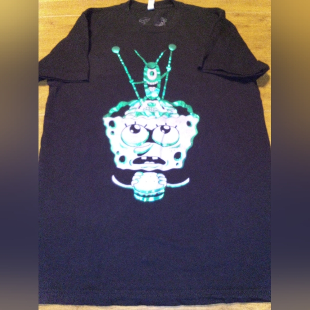 SpongeBob SquarePants And Plankton Limited Edition Small Black/Neon Green TShirt